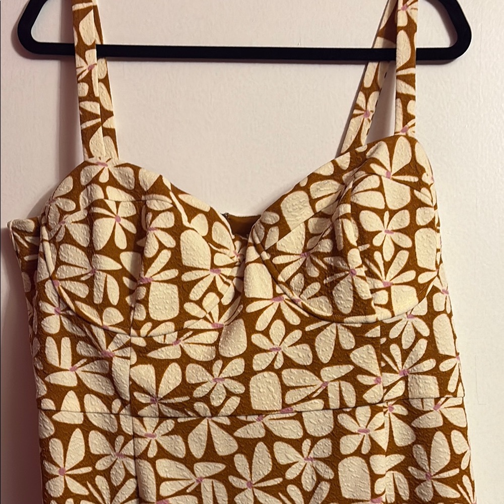 Anthropologie, Hutch Floral Orange and Cream Sweetheart Dress - Picture 8 of 8